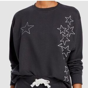 Prince Peter Collection Shooting Stars Sweatshirt Womens Small Black Pullover